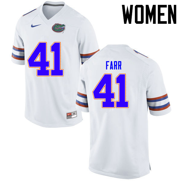Women Florida Gators #41 Ryan Farr College Football Jerseys Sale-White